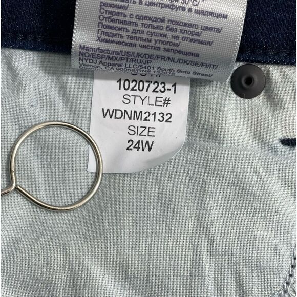 NWT NYDJ Capri Slim Fit Dark Wash Release Raw Hem Straight Jeans Plus Size 24W - Picture 8 of 9